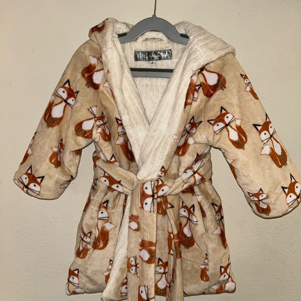 Charming Fox Print Kids Pajama Robe